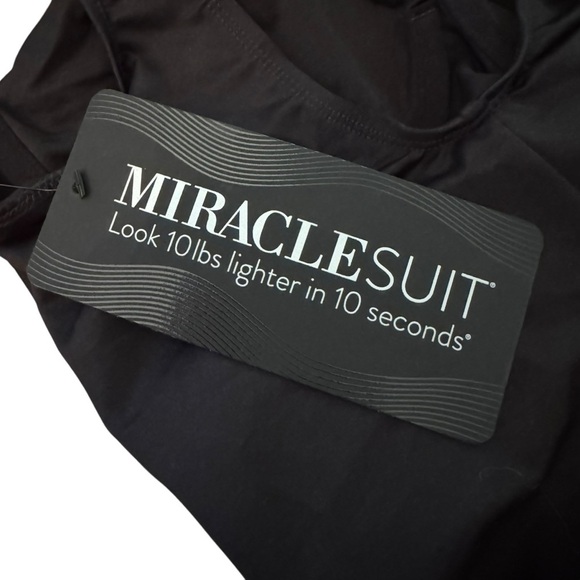NWT Miraclesuit Slimming Rock Solid Avra One Piece Swimsuit Black Size 12 - Picture 5 of 13